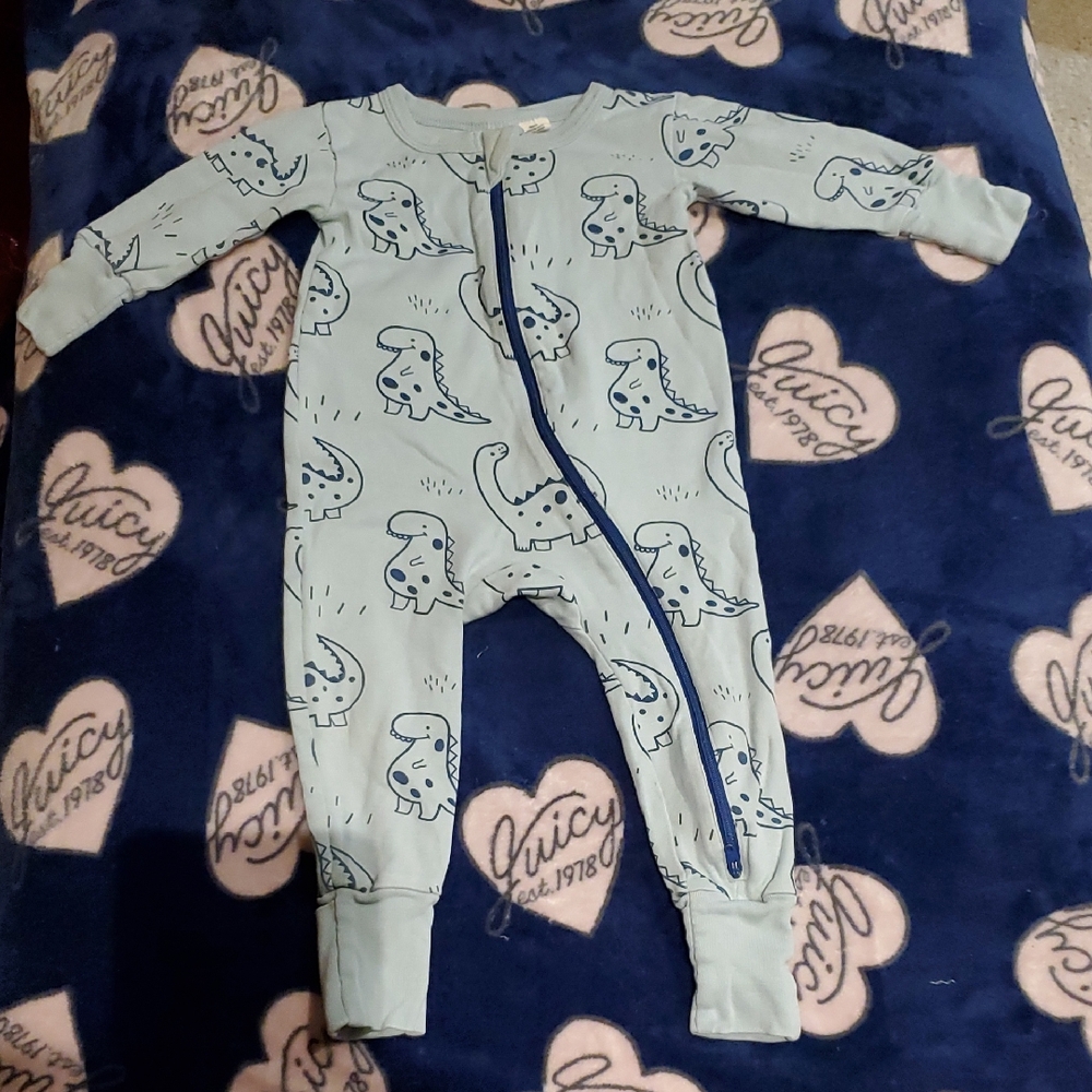 Blue Dinosaur Print Kids Bodysuit